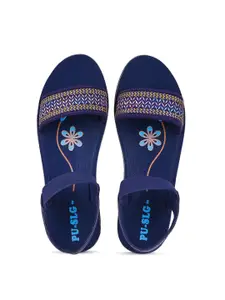 PENNEN Women Textured Open Toe Flats