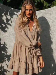 all about you Puff Sleeve Ruffled Balloon Dress