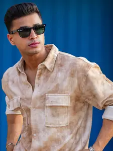 Maniac Men Textured Comfort Fit Relaxed Fit Casual Shirt