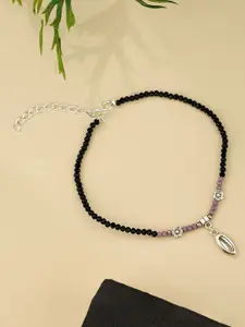 ATIBELLE Silver-Plated Artificial Beads Anklet