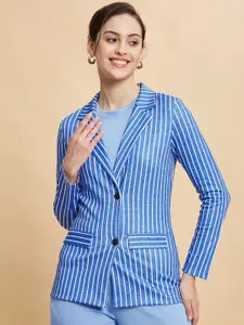 Moda Rapido Women Multi Stripes Opaque Striped Casual Blazer