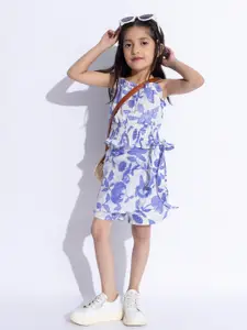 taffykids Girls Printed Top with Shorts