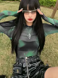 StyleCast x Revolte Net Crop Top