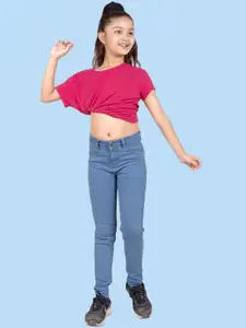 ADBUCKS Girls Low Distress Stretchable Jeans