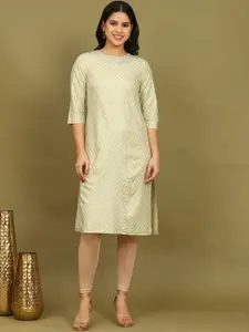 W Women Printed Mirror Work Kurta