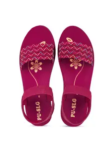 PENNEN Printed Slip-On Sandals With Detail