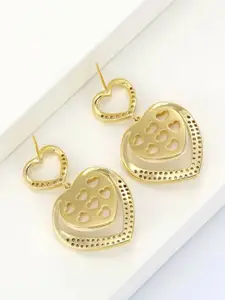 Celestique Heart Shaped Pearls Beaded Drop Earrings