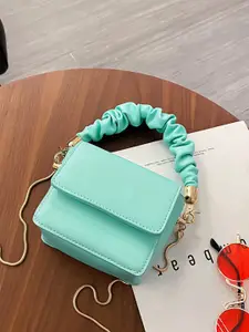 HAUTE SAUCE by  Campus Sutra HAUTE SAUCE by Campus Sutra PU Oversized Structured Satchel with Bow Detail