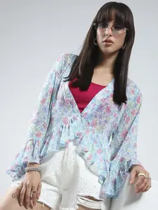 Sera Women Printed Tie-Up Shrug