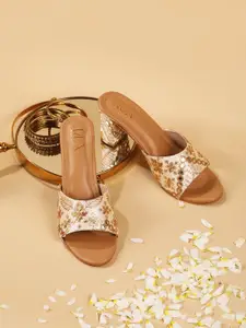 RUXBYPAYAL Embellished Party Block Sandals