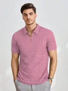 KAJARU Men Polo Collar Applique T-shirt