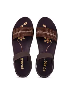 PENNEN Women Textured Open Toe Flats