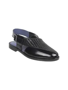 J.FONTINI Men Leather Shoe-Style Sandals