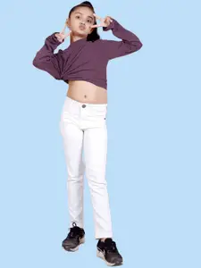 ADBUCKS Girls Slash Knee Stretchable Jeans