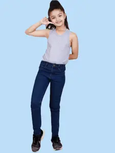 ADBUCKS Girls Slash Knee Stretchable Jeans