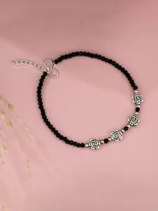 ATIBELLE Silver-Plated Artificial Beads Anklet