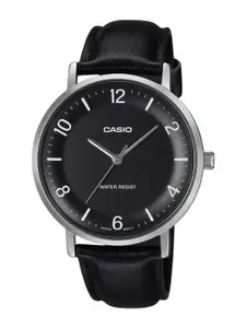 CASIO Men Dial & Leather Cuff Straps Analogue Watch A2408