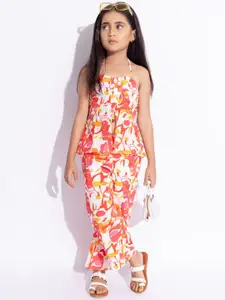 taffykids Girls Printed Top with Capris