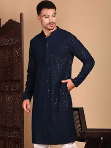 House of Pataudi Shimmering Sequin Exquisite Chikankari Kurta