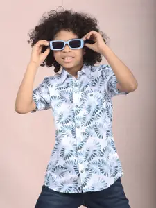 Crimsoune Club Boys Classic Slim Fit Floral Opaque Printed Casual Shirt