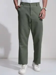 HIGHLANDER Men Comfort Straight Fit High-Rise Trousers