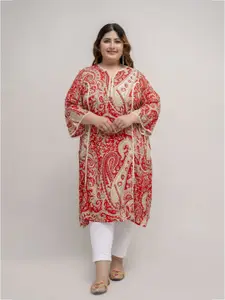 Fashion Zest Plus Size Printed Straight Kurta