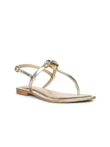 Saint G Women T-Strap Flats with Buckles