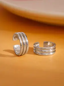 GIVA Rhodium-Plated Toe Rings