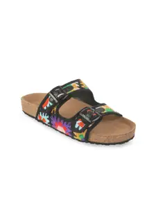 Metro Women Printed Open Toe Flats with Buckles