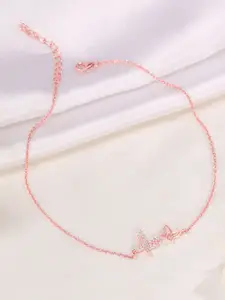 GIVA Rose Gold-Plated Anklet