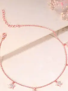 GIVA Rose Gold-Plated Anklet