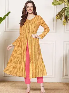 Sera Printed Pure Cotton V-Neck Top With Palazzos Co-Ords