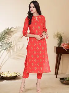 Sera Printed Round Neck Top With Trousers Co-Ords