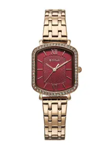 Titan Women Embellished Dial & Stainless Steel Bracelet Style Straps Analogue Watch 95323WM01