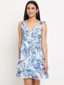 MARC LOUIS Floral Print Georgette Dress