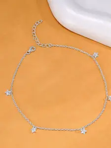 GIVA Rhodium-Plated Anklet