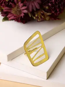 DressBerry Women Gold Plated Solid Adjustable Finger Ring