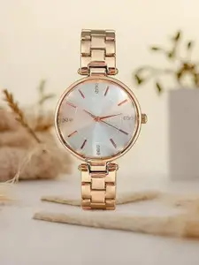 THE SHOPOHOLIC Women Diamond Studded Dial Wrist Watch - ROSE