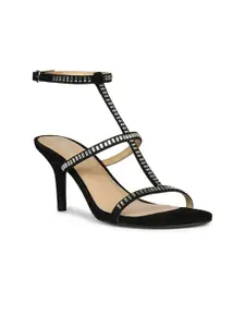 Saint G Embellished Leather Stiletto Sandals