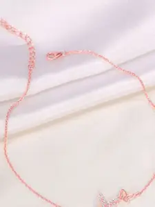 GIVA Rose Gold-Plated Anklet