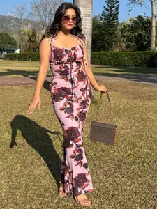 TANDUL Floral Print Maxi Dress