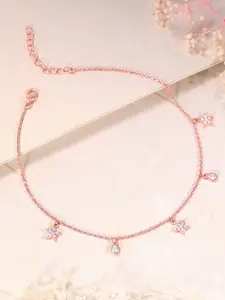 GIVA Rose Gold-Plated Anklet