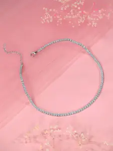 GIVA Rhodium-Plated Anklet