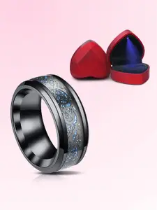 Peora Tungsten Dragon Band Finger Ring With Jewellery Box
