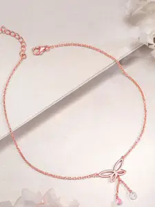 GIVA Rose Gold-Plated Anklet