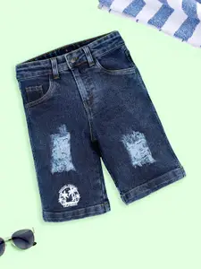 KiddoPanti Boys Printed Denim Denim Shorts