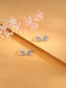 GIVA Rhodium-Plated Oxidised Toe Rings