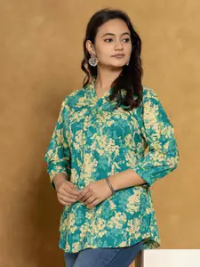 INDYES Floral Printed V-Neck Pure Cotton Kurti