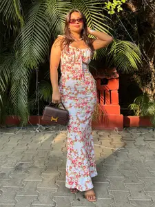 TANDUL Floral Print Maxi Dress