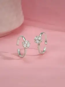 GIVA Rhodium-Plated Toe Rings